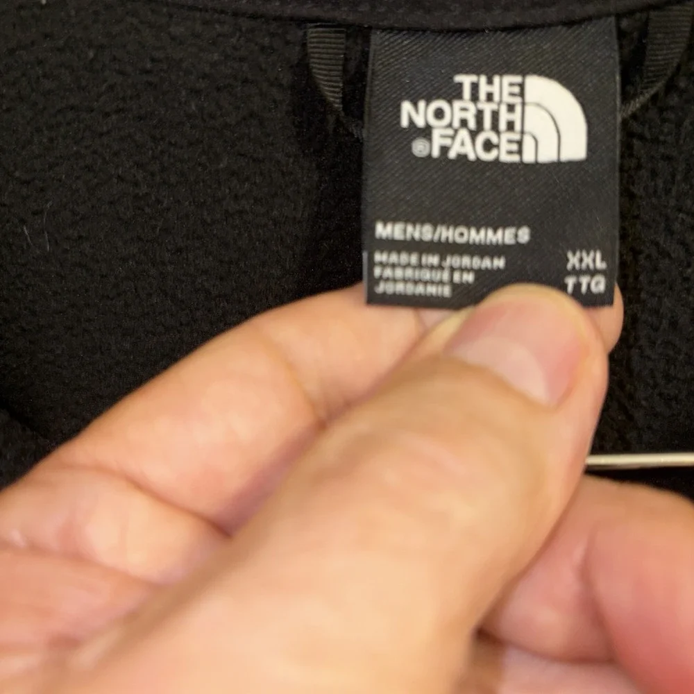 North Face Mens Fleece Pullover Jacket Black Size Large XXL But Paint